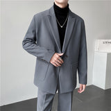 Double Brewed Seersucker Suit Spring Men's Casual Jacket Baggy Coat