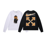 Off White Sweatshirts Long Sleeve round Neck Sweater for Autumn and Winter