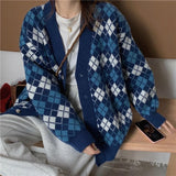 Preppy Aesthetic Outfits Spring and Autumn Loose and Lazy Style Sweater Coat Female Cardigan Top