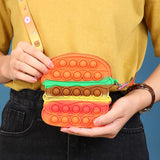 Pop Fidget Toys It Purse Hamburger Bag Pop It Children Coin Purse Silicone Messenger Bag Bubble Music