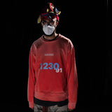 Rrr123 Sweatshirt Rivington ROI Rebis Rrr123 Washed Distressed Loose round Neck Sweater