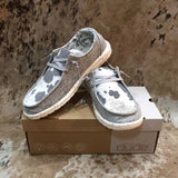 Cow Print Hey Dude Shoes Low Top Canvas Women's Shoes Personality Flat Shoes Cows Pattern