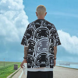 Men T Shirt Summer Casual Tops Cartoon Full Printed Short Sleeve T-shirt Fashionable Loose