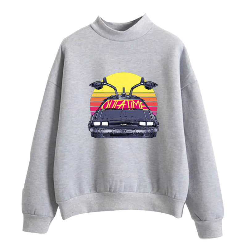 Back to the Future Costume Autumn and Winter Couple Wear Cartoon Printed Loose Sweatshirt