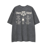 Man Tees Washed Old Painting Design Summer Short Sleeve T-shirt
