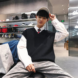 Men's Sweater Knitted Slicing Sweater Vest