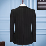 Seersucker Suit Men's Suit Set Striped Two-Piece Suit