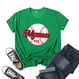 Boy Mama T Shirt Baseball Mama Printed Short Sleeve T-shirt