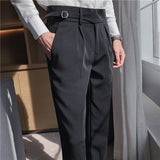 Men Trousers Solid Color Casual Pants
