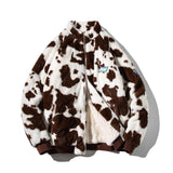 Men's Autumn Winter Coat Stand Collar Color Matching Plush Cotton-Padded Coat