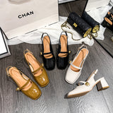 Nude Block Heel Sandals