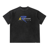 Present T Shirt Letter Print Distressed Loose Couple