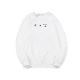 Off White Sweatshirts Long Sleeve round Neck Sweater Autumn and Winter Lightning Arrow Pattern round Neck Terry Sweater for Men and Women