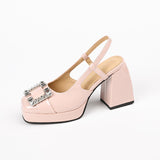 Nude Block Heel Sandals
