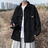 Corduroy Patch Jacket Vintage Corduroy Shirt Men's Loose Casual
