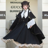 Gothic Lolita Harajuku Style Clothing Lolita Autumn and Winter Cloak Thorn Gold Cloak Preppy Style