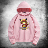 Men and Women Pokemon Pikachu Hoodie Loose Shoulder Long Sleeve Top Clothes
