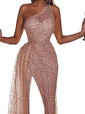 Kim Kardashian Marilyn Monroe Dress Autumn Winter Sexy Sequined One-Shoulder Banquet Dress Hip Skirt