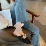Nude Block Heel Sandals Vintage Bow Leather Shoes