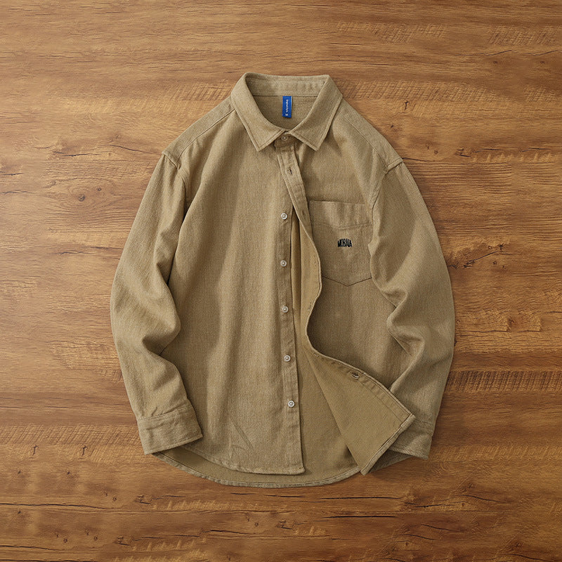 Denim Shirts Men's Long Sleeve Winter Casual Loose Jacket