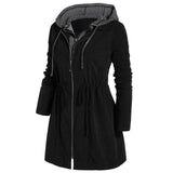 Women Plus Size Tops Winter Coat Zipper Hooded Cotton-Padded Coat for Women