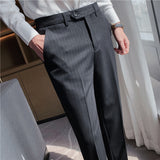 Men Trousers Casual Suit Pants Men's Striped Suit Pants