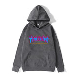 Drippy Hoodies Autumn and Winter Blue Flame Men's Pullover Hoody