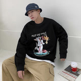 Tom and Jerry Hoodie Sweater Men's Trendy Spring and Autumn round Neck Top