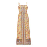 Beth Dutton Bohemian Dress Summer Spring Midi Dresses Vintage Floral Dress