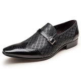 Indo Western Shoes Business Leather Shoes Buckle Square Toe Slip-on Leather Shoes Men