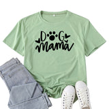 Boy Mama T Shirts Dog Mama Letter Print T-shirt