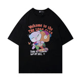 Men's T Shirt Summer Casual Tops Cartoon Bear Printed Short Sleeve T-shirt Fashion Brand Half Sleeve Street Fashion Loose Couple Half Sleeve