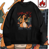 Men and Women Pokemon Pikachu Hoodie Pokémon Charmander Crew Neck Pullover Sweatshirt