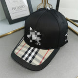 Vintage Check Baseball Cap Embroidered Plaid