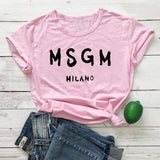 Msgn T Shirt MSGM Milano Letter Printing