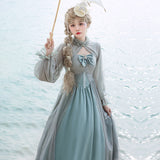 Gothic Lolita Harajuku Style Clothing Light Lolita Dress JSK Mid-High Waist CLA Chiffon Dress for Women Summer