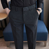 Men Trousers Business Waist Adjustment Trousers Casual Pants