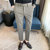 Men Trousers Casual Pants Slim Fit Elasticated Waist Trousers