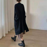 Beth Dutton Outfits Mid-Length Sweater Coat Women's Autumn Loose Knitted Cardigan Outer Shawl