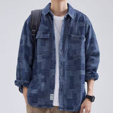 Denim Shirts Men's Long Sleeve Spring and Autumn Loose Casual Denim Shirt Coat
