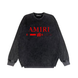 Amiri Long Sleeve T-shirt Washed and Worn Vintage Long Sleeve T-shirt