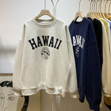 Diana Harvard Sweatshirt Autumn Letter Print round Neck Pullover Long Sleeve Sweater