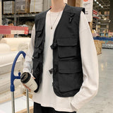 Men Utility Vest Work Zipper Tactical Work Vest Slim Pocket Jacket I Tooling Tactical Vest Hee Vest Jacket