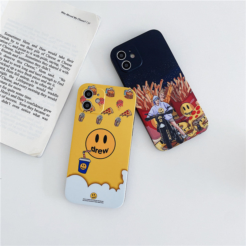 justin b drew phone case Drew Smiley Face Iphone12pro Phone Case Xsmax Apple 11/Xr78plus Protective Case