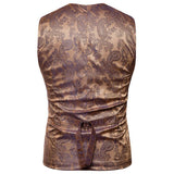 Tuxedo Vests Men Suit Vest Casual Coat Vest Fashion Printed Gentleman Men's Color Matching