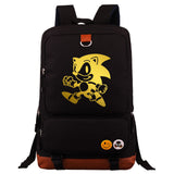 Sonic Backpack Golden Game Sonic School Bag for Teenagers