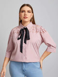 Women Plus Size Tops Hollow Out Strap Shirt