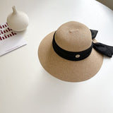 Straw Hat Beach Straw Hat Sun Protection Bow Large Hat