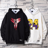 In Memory of Kobe Hoodie Commemorative Kobe No. 24 Hooded Sweater Sports Winter Fleece-Lined