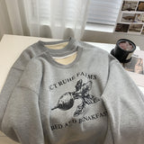 Diana Harvard Sweatshirt Cartoon Vintage Fleece-Lined Casual Sweatshirt